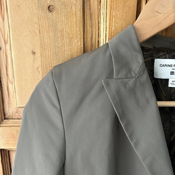 Carine Roitfeld Paris X UNIQLO Collaboration XS Trench Coat Gray Green - Picture 3 of 10